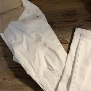 Luxe essentials distressed maternity jeans